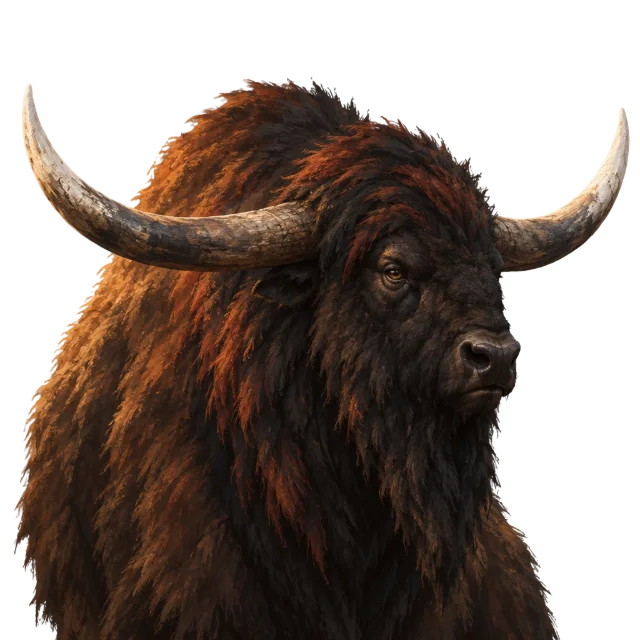 Blackmane, bison stepa bersurai hitam dengan tanduk panjang melebar